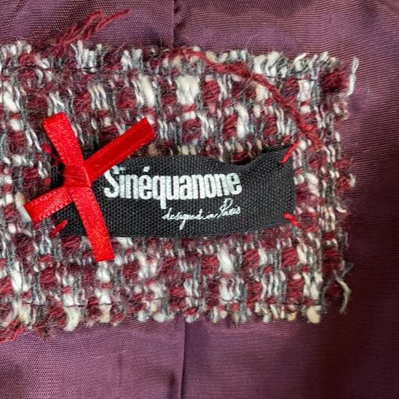 Sinequanone Burgundy Tweed Jacket NWOT - Picture 9 of 11